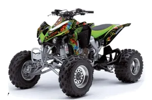Kawasaki KFX 450 ATV Graphic Kit - 2008-2015 Ed Hardy - Pirates Green