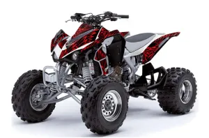 Kawasaki KFX 450 ATV Graphic Kit - 2008-2015 Skulls and Hammers Red