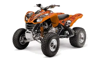 Kawasaki KFX 700 ATV Graphic Kit - 2004-2009 Bone Collector Orange