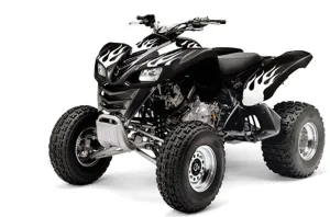 Kawasaki KFX 700 ATV Graphic Kit - 2004-2009 Diamond Flames White