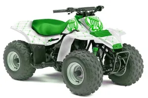 Kawasaki KFX 80 ATV Graphic Kit - 2003-2006 Silver Star - Reloaded Green