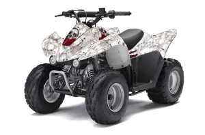 Kawasaki KFX 50 / 90 ATV Graphic Kit - 2007-2022 Bone Collector White