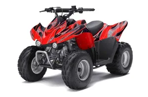Kawasaki KFX 50 / 90 ATV Graphic Kit - 2007-2022 Tribal Flames Red