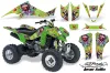 Kawasaki KFX 400 ATV Graphic Kit - 2003-2008 Ed Hardy - Love Kills Green
