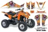 Kawasaki KFX 400 ATV Graphic Kit - 2003-2008 Ed Hardy - Love Kills Orange