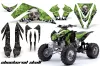 Kawasaki KFX 450 ATV Graphic Kit - 2008-2015 Checkered Skull Green