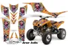 Kawasaki KFX 700 ATV Graphic Kit - 2004-2009 Ed Hardy - Love Kills Orange