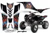 Kawasaki KFX 700 ATV Graphic Kit - 2004-2009 Ed Hardy - Pirates Blue