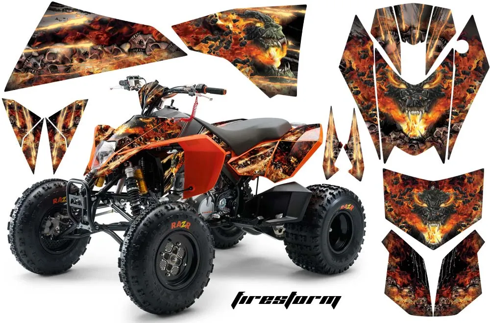 KTM 450 / 505 / 525 ATV Graphic Kit - 2008-2010 Firestorm Black
