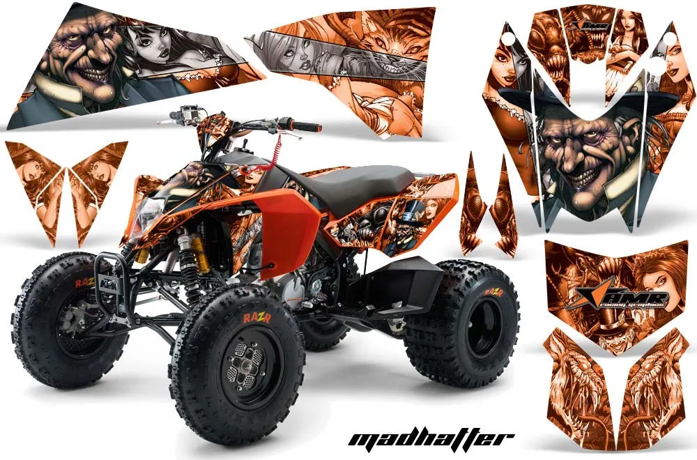KTM 450 / 505 / 525 ATV Graphic Kit - 2008-2010 Mad Hatter Silver