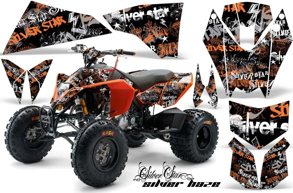 KTM 450 / 505 / 525 ATV Graphic Kit - 2008-2010 Silver Star - Silverhaze Orange