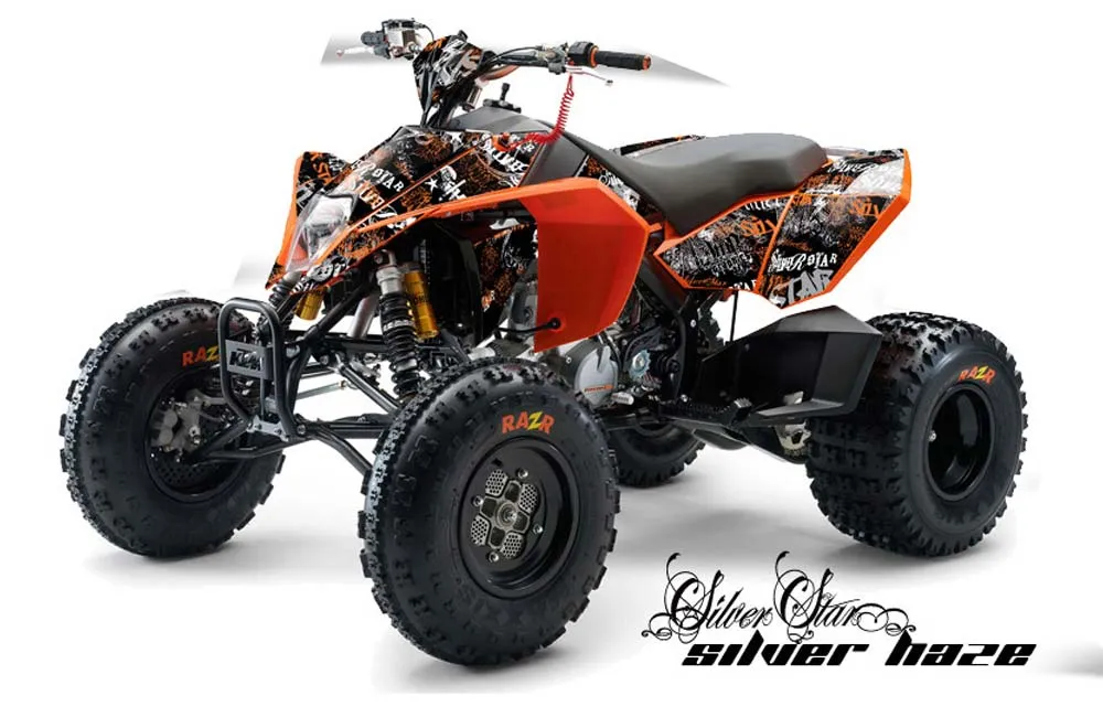 KTM 450 / 505 / 525 ATV Graphic Kit - 2008-2010 Silver Star - Silverhaze Orange