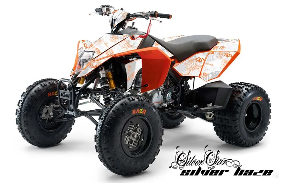 KTM 450 / 505 / 525 ATV Graphic Kit - 2008-2010 Silver Star - Silverhaze Orange