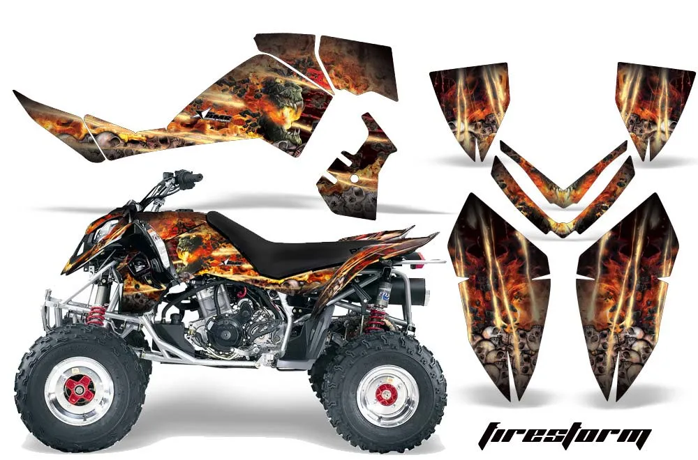 Polaris Outlaw 450 / 500 / 525 ATV Graphic Kit - 2006-2008 Firestorm Black