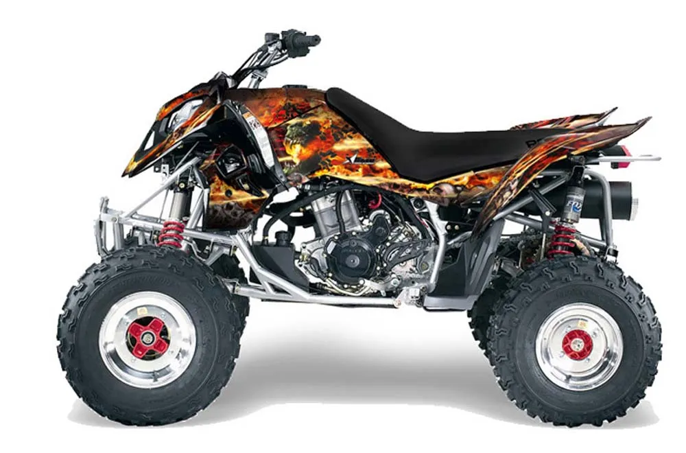 Polaris Outlaw 450 / 500 / 525 ATV Graphic Kit - 2006-2008 Firestorm Black