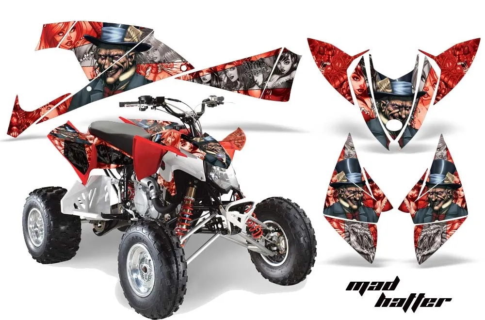 Polaris Outlaw 450 / 500 / 525 ATV Graphic Kit - 2009-2012 Mad Hatter Red
