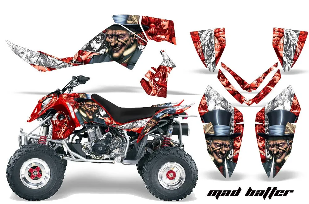Polaris Outlaw 450 / 500 / 525 ATV Graphic Kit - 2006-2008 Mad Hatter White
