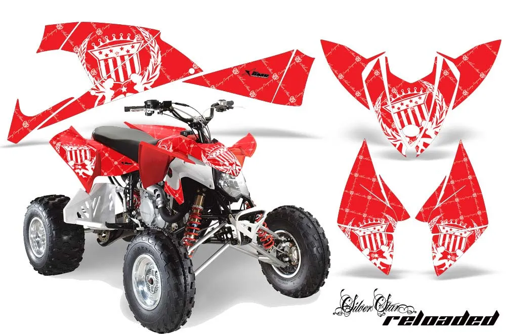 Polaris Outlaw 450 / 500 / 525 ATV Graphic Kit - 2009-2012 Silver Star - Reloaded Red
