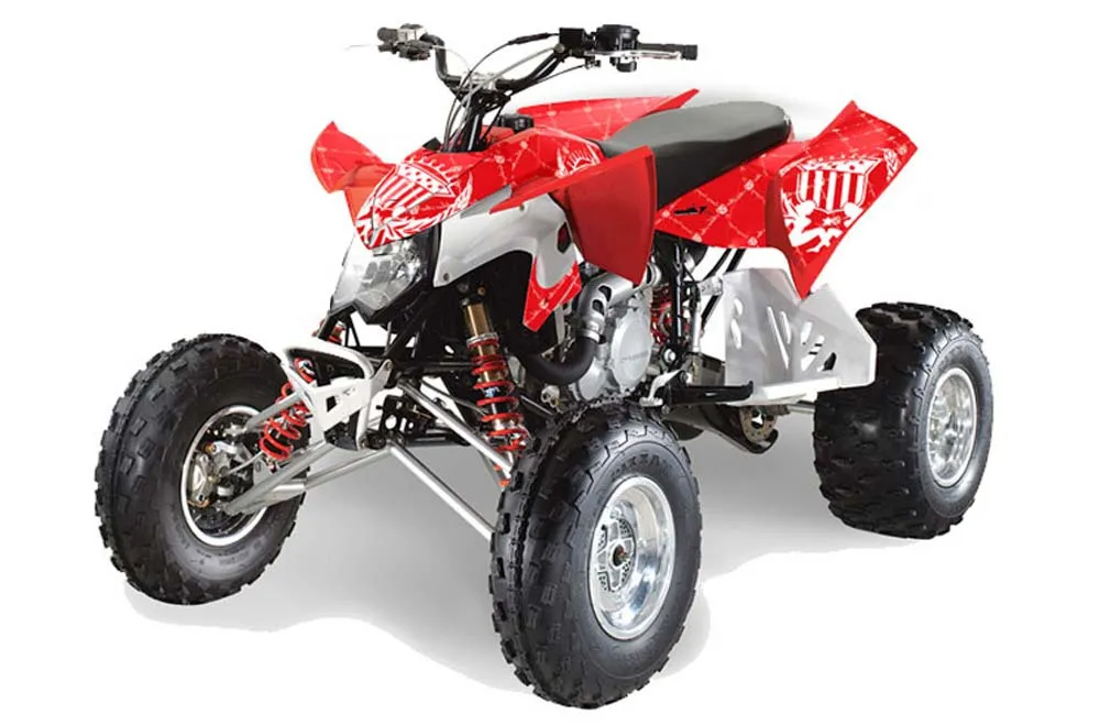 Polaris Outlaw 450 / 500 / 525 ATV Graphic Kit - 2009-2012 Silver Star - Reloaded Red