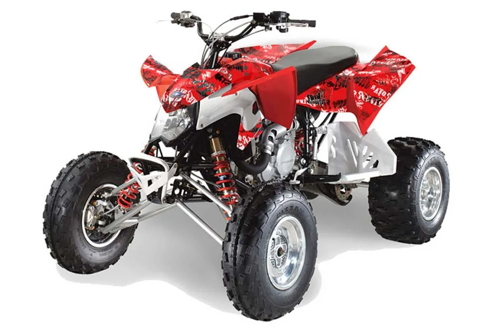 Polaris Outlaw 450 / 500 / 525 ATV Graphic Kit - 2009-2012 Silver Star - Silverhaze Red