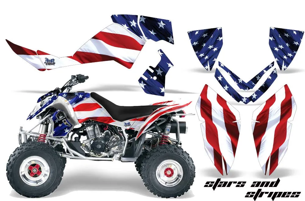 Polaris Outlaw 450 / 500 / 525 ATV Graphic Kit - 2006-2008 Stars n Stripes Red