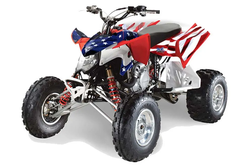 Polaris Outlaw 450 / 500 / 525 ATV Graphic Kit - 2009-2012 Stars n Stripes Red