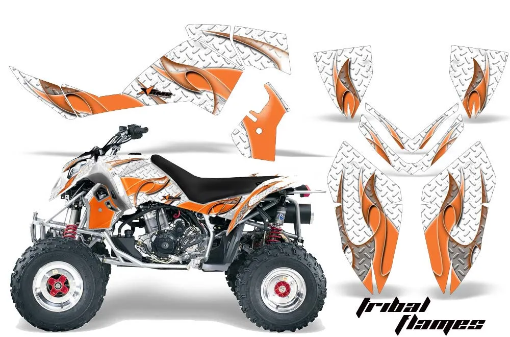 Polaris Outlaw 450 / 500 / 525 ATV Graphic Kit - 2006-2008 Tribal Flames Orange