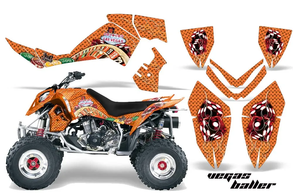 Polaris Outlaw 450 / 500 / 525 ATV Graphic Kit - 2006-2008 Vegas Baller Orange