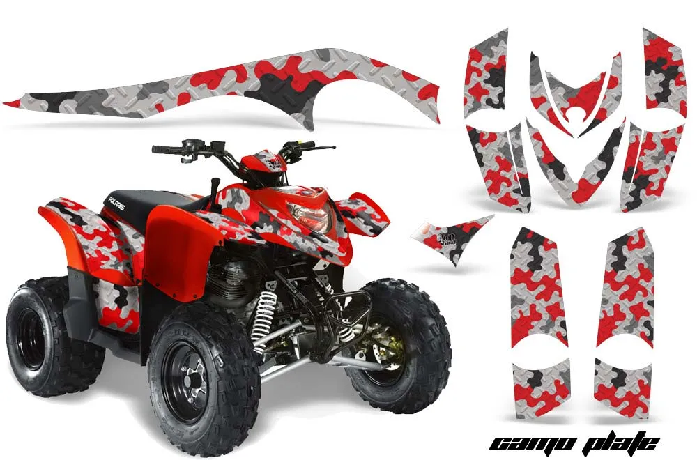 Polaris Phoenix 200 ATV Graphic Kit - 2005-2023 Camoplate Red
