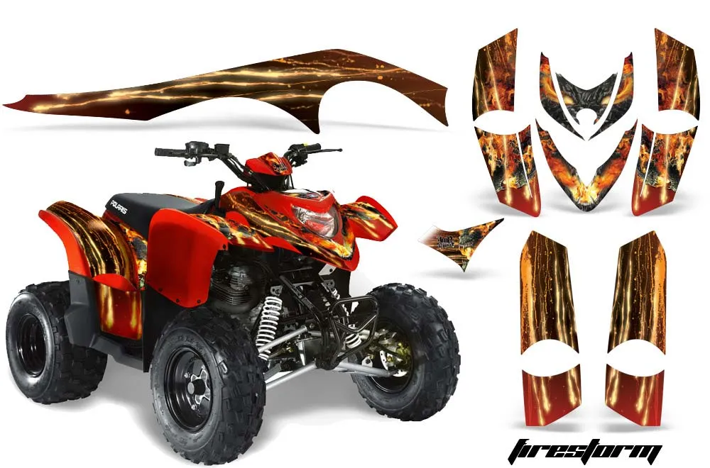 Polaris Phoenix 200 ATV Graphic Kit - 2005-2023 Firestorm Red