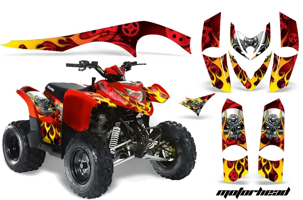 Polaris Phoenix 200 ATV Graphic Kit - 2005-2023 Mad Hatter Red
