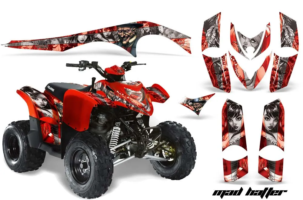 Polaris Phoenix 200 ATV Graphic Kit - 2005-2023 Motorhead Red