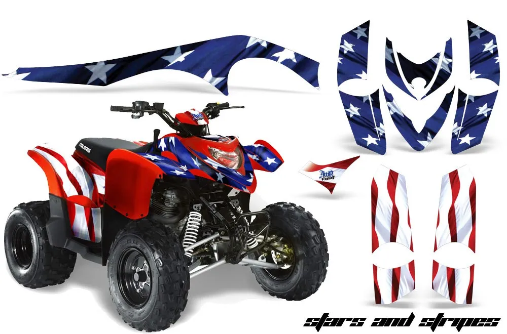 Polaris Phoenix 200 ATV Graphic Kit - 2005-2023 Silver Star - Reloaded Red