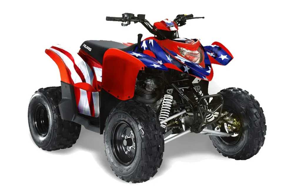 Polaris Phoenix 200 ATV Graphic Kit - 2005-2023 Silver Star - Reloaded Red