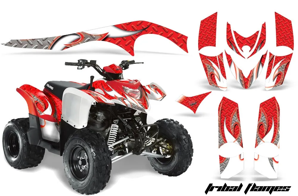 Polaris Phoenix 200 ATV Graphic Kit - 2005-2023 T Bomber Red