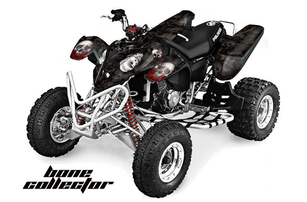 Polaris Predator 500 ATV Graphic Kit - 2002-2011 Bone Collector Black