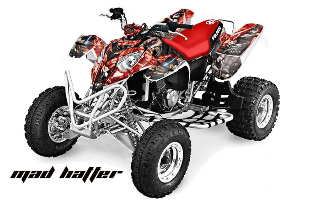Polaris Predator 500 ATV Graphic Kit - 2002-2011 Mad Hatter Red