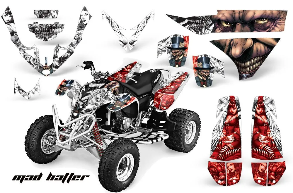 Polaris Predator 500 ATV Graphic Kit - 2002-2011 Mad Hatter Red