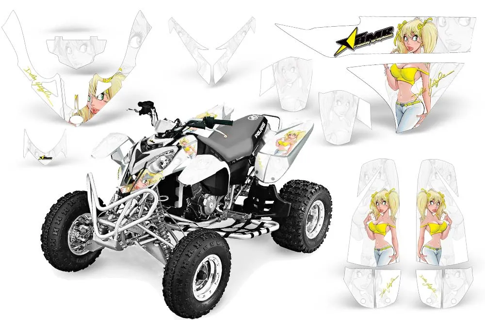 Polaris Predator 500 ATV Graphic Kit - 2002-2011 Mandy White