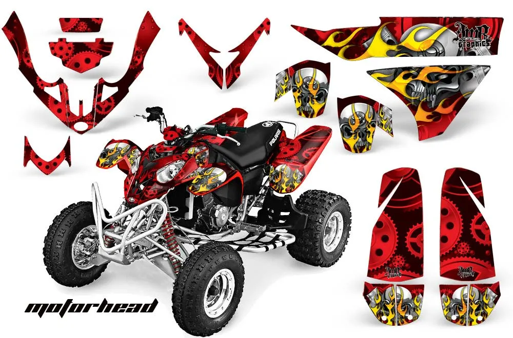 Polaris Predator 500 ATV Graphic Kit - 2002-2011 Motorhead Red