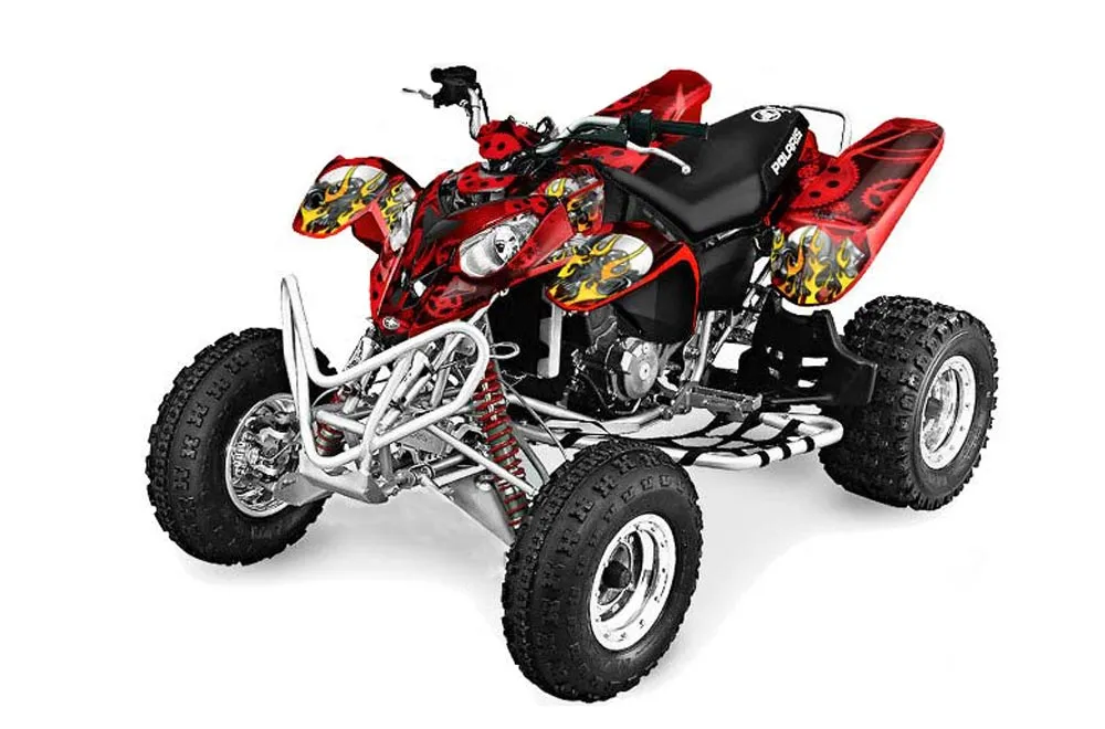 Polaris Predator 500 ATV Graphic Kit - 2002-2011 Motorhead Red