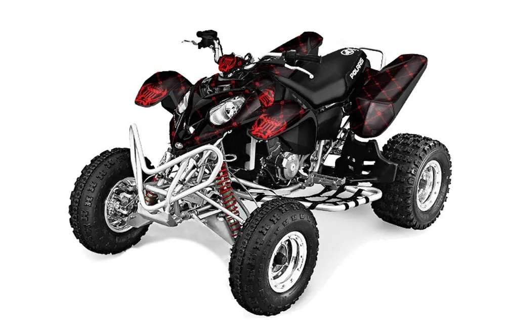 Polaris Predator 500 ATV Graphic Kit - 2002-2011 Silver Star - Reloaded Black