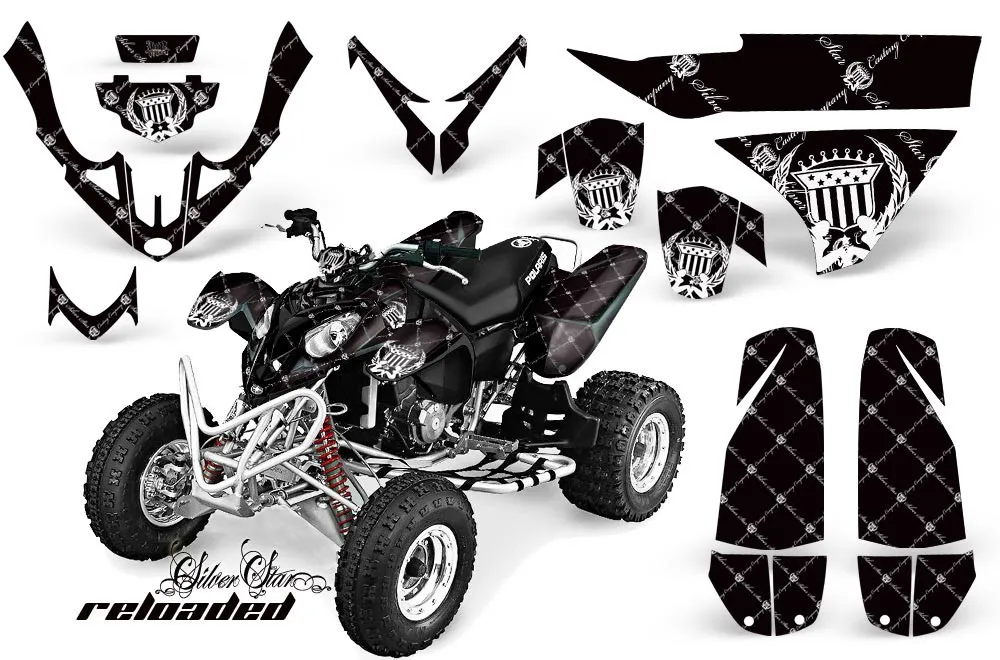Polaris Predator 500 ATV Graphic Kit - 2002-2011 Silver Star - Reloaded White