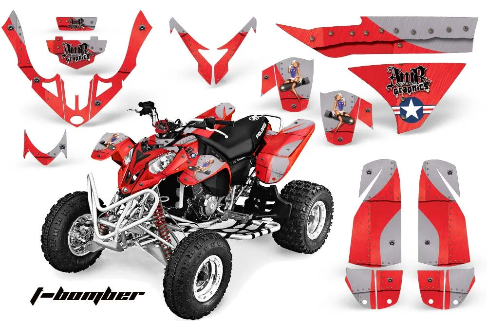 Polaris Predator 500 ATV Graphic Kit - 2002-2011 T Bomber Red