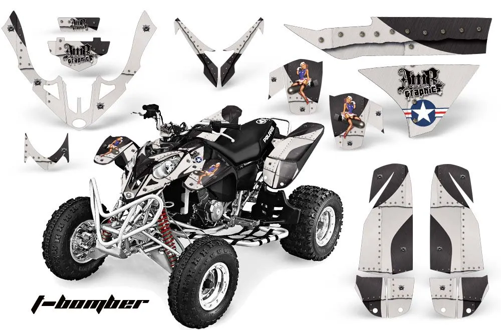 Polaris Predator 500 ATV Graphic Kit - 2002-2011 T Bomber Silver