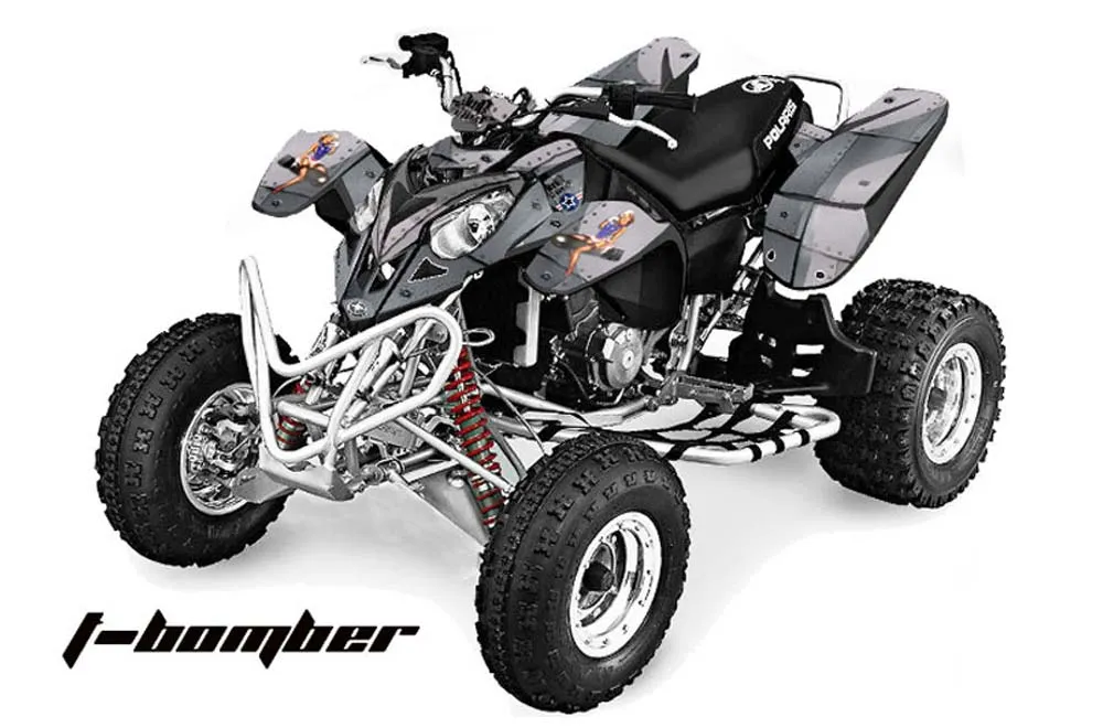 Polaris Predator 500 ATV Graphic Kit - 2002-2011 T Bomber Silver
