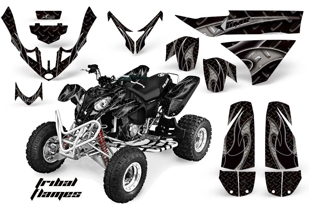Polaris Predator 500 ATV Graphic Kit - 2002-2011 Tribal Flames Black