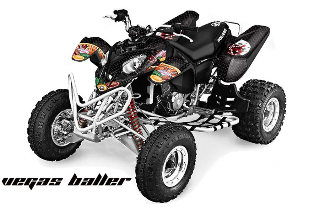 Polaris Predator 500 ATV Graphic Kit - 2002-2011 Vegas Baller Black
