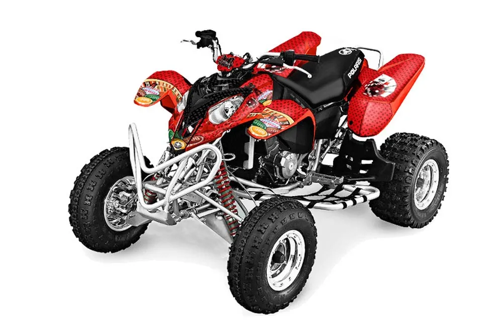 Polaris Predator 500 ATV Graphic Kit - 2002-2011 Vegas Baller Red