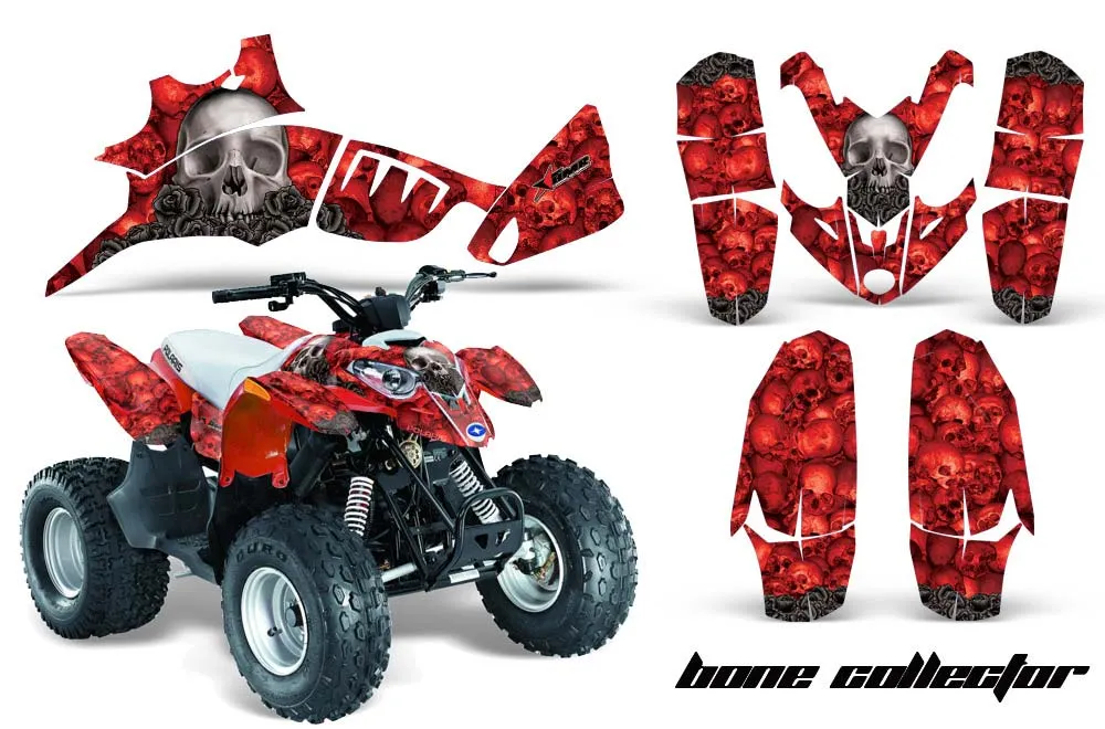 Polaris Predator 90 ATV Graphic Kit - 2002-2011 Bone Collector Red